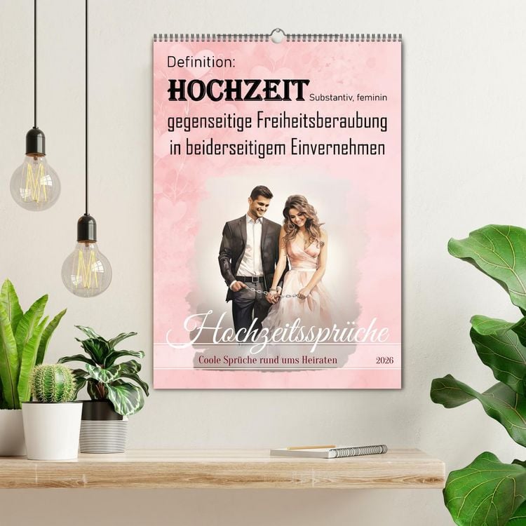 Produktbild: Hochzeitsspr&uuml;che (Wandkalender 2026 DIN A2 hoch), CALVENDO Monatskalender