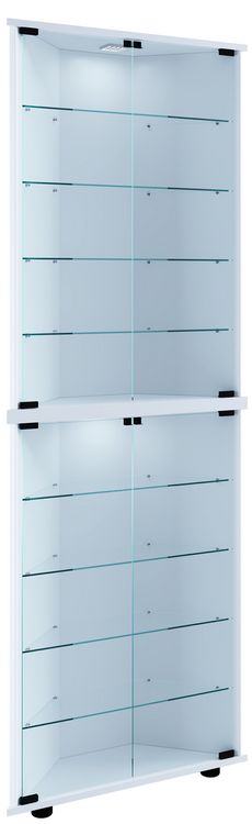 Produktbild: Holz Glas Eckvitrine Vitrine Sammelvitrine Jecka