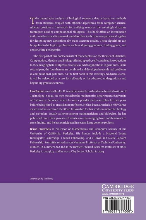 Produktbild: Algebraic Statistics for Computational Biology