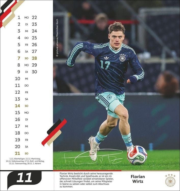 Produktbild: DFB M&auml;nner Postkartenkalender 2027