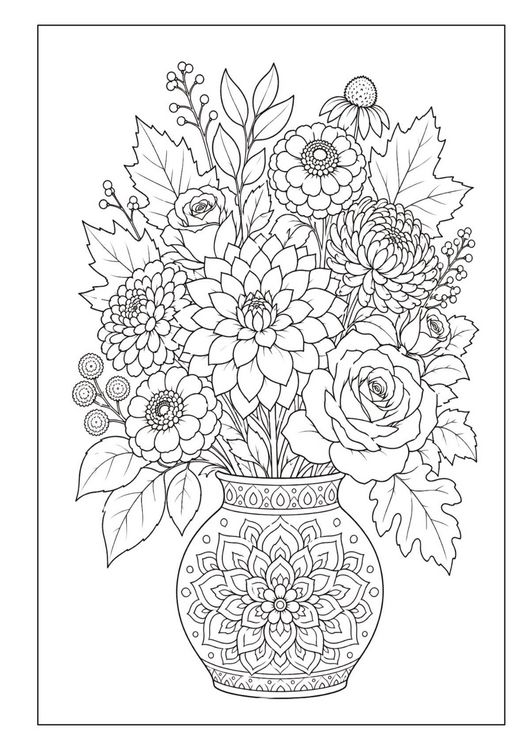 Produktbild: Mandala Blumen Malbuch f&uuml;r Erwachsene mit 100 floralen Ausmalmotiven