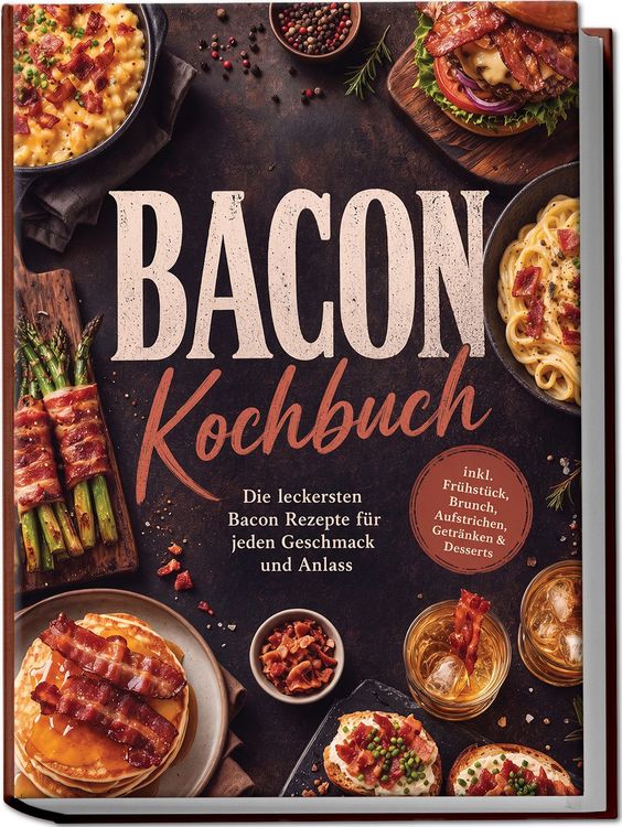 Produktbild: Bacon Kochbuch: Die leckersten Bacon Rezepte f&uuml;r jeden Geschmack und Anlass &ndash; inkl. Fr&uuml;hst&uuml;ck, Brunch, Aufstrichen, Getr&auml;nken & Desserts