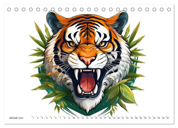 Produktbild: Beast Mode - Wilde Maskottchen (Tischkalender 2026 DIN A5 quer), CALVENDO Monatskalender