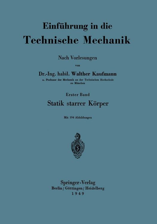 Produktbild: Einf&uuml;hrung in die Technische Mechanik Nach Vorlesungen