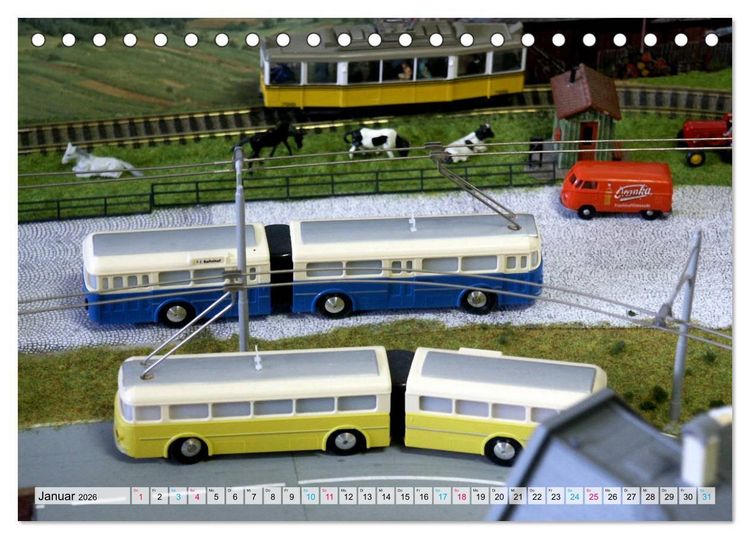 Produktbild: Trolley-Bus H0 (Tischkalender 2026 DIN A5 quer), CALVENDO Monatskalender