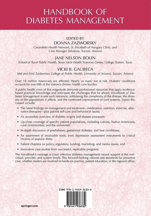 Produktbild: Handbook of Diabetes Management