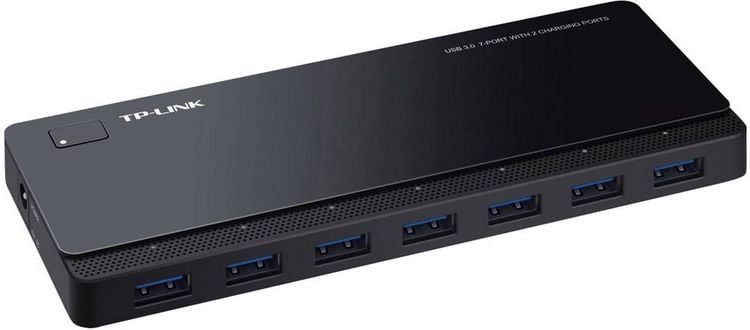 Produktbild: TP-LINK UH720 USB-Hub 7+2 Port USB-A USB 3.0 5 GBit/s mit Schnellladeport Schwarz UH720