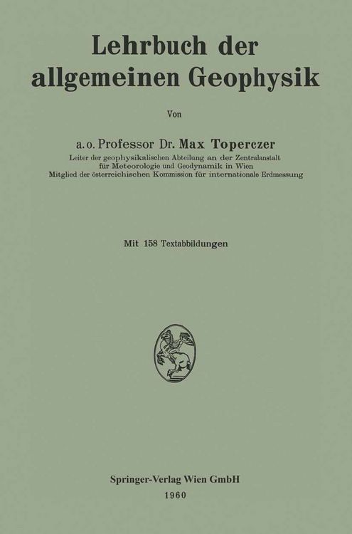 Produktbild: Lehrbuch der allgemeinen Geophysik
