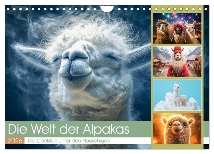 Produktbild: Die Welt der Alpakas (Wandkalender 2026 DIN A4 quer), CALVENDO Monatskalender