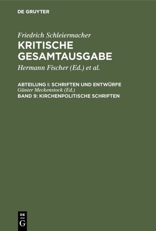 Produktbild: Kirchenpolitische Schriften
