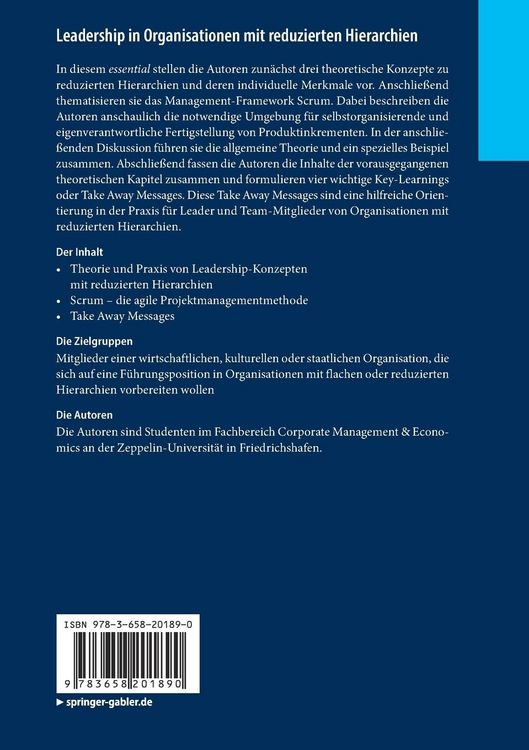 Produktbild: Leadership in Organisationen mit reduzierten Hierarchien