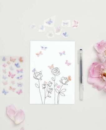 Produktbild: Foliensticker La Vie en Rose, Schmetterlinge
