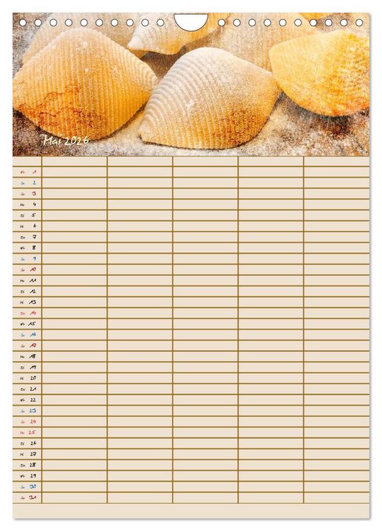 Produktbild: Italienische K&uuml;che mit Familienplaner (Wandkalender 2026 DIN A4 hoch), CALVENDO Monatskalender