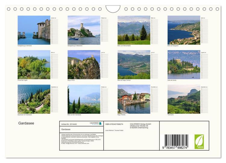 Produktbild: Gardasee (Wandkalender 2026 DIN A4 quer), CALVENDO Monatskalender