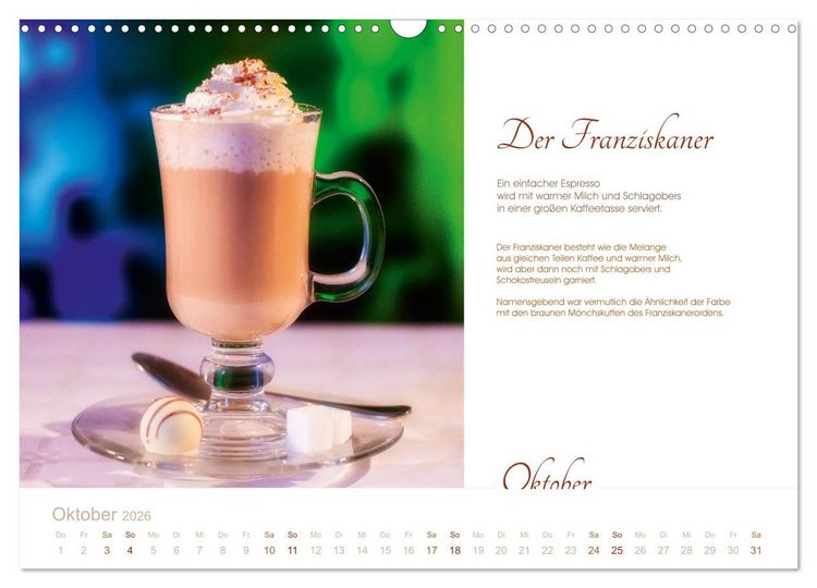 Produktbild: Wiener Kaffeerezepte (Wandkalender 2026 DIN A3 quer), CALVENDO Monatskalender
