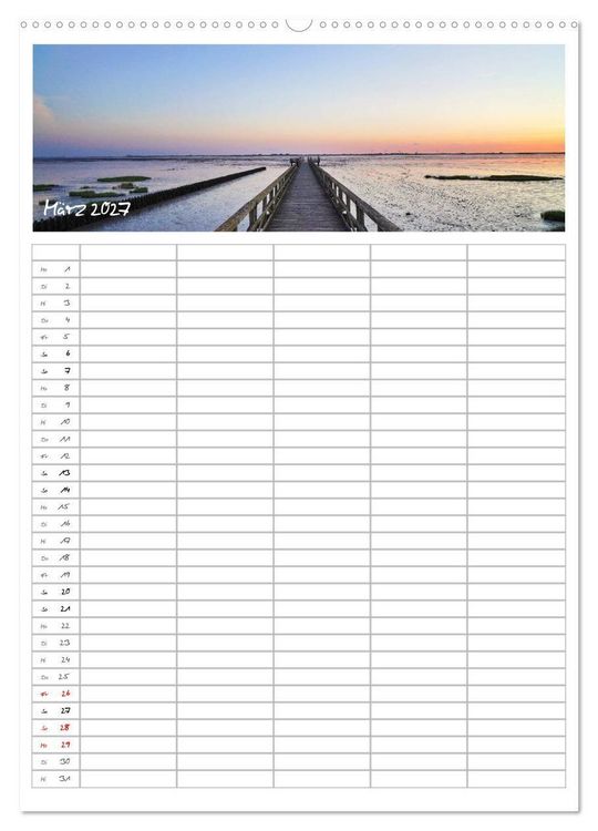 Produktbild: Nordfriesland - Familienplaner (Wandkalender 2027 DIN A2 hoch), CALVENDO Monatskalender