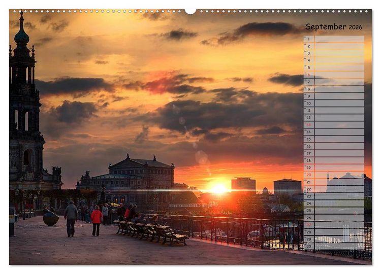 Produktbild: Dresden 2026 / Geburtstagskalender (Wandkalender 2026 DIN A2 quer), CALVENDO Monatskalender