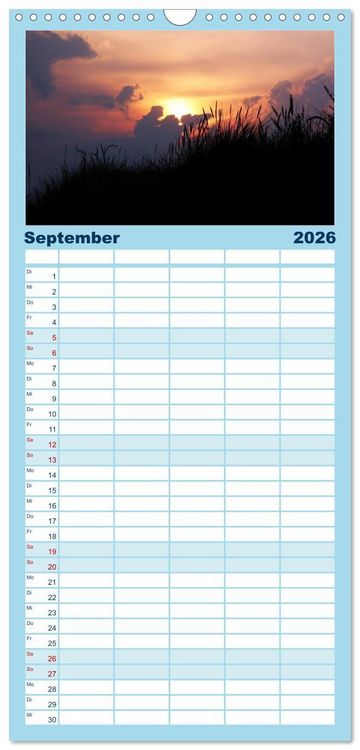 Produktbild: Familienplaner 2026 - Nordsee - Lichtstimmungen an der K&uuml;ste mit 5 Spalten (Wandkalender, 21 x 45 cm) CALVENDO