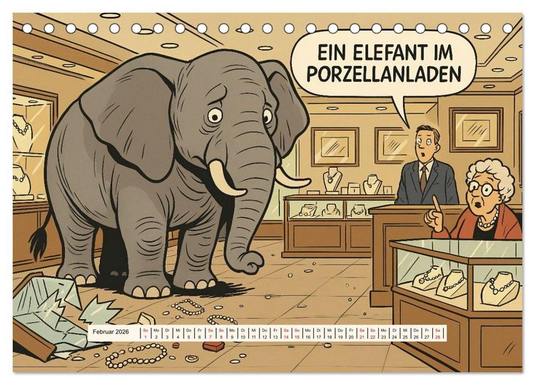 Produktbild: Tierischer Humor im Alltag (Tischkalender 2026 DIN A5 quer), CALVENDO Monatskalender