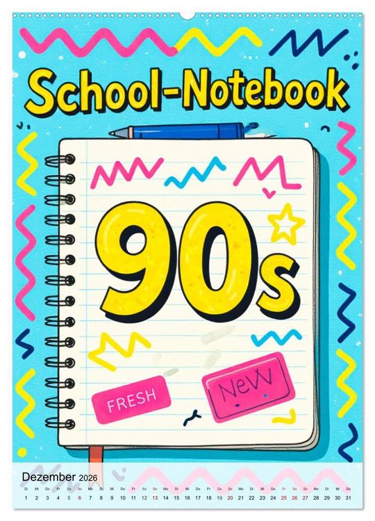 Produktbild: Pop Neon Patterns - The Memphis 90s Collection (Wandkalender 2026 DIN A2 hoch), CALVENDO Monatskalender