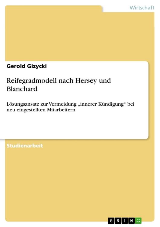 Produktbild: Reifegradmodell nach Hersey und Blanchard