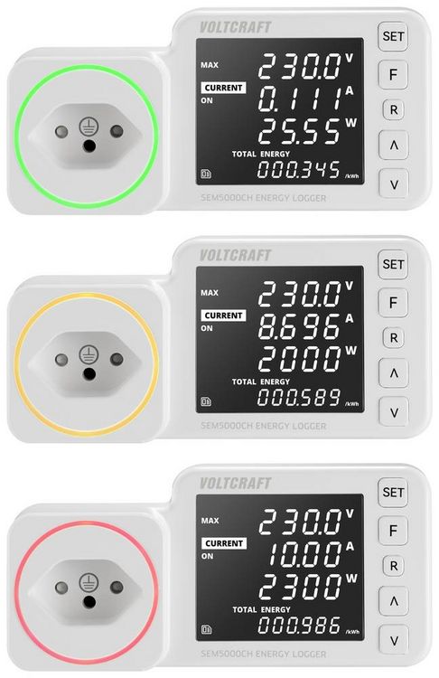 Produktbild: VOLTCRAFT SEM5000 CH Energiekosten-Messger&auml;t Kostenprognose, Alarmfunktion, Stromtarif einstellbar, Datenloggerfunktion