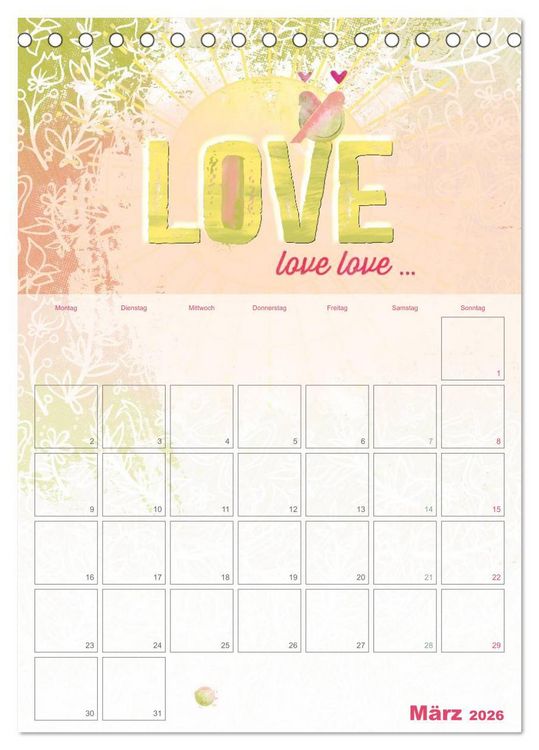 Produktbild: Liebe macht gl&uuml;cklich (Tischkalender 2026 DIN A5 hoch), CALVENDO Monatskalender