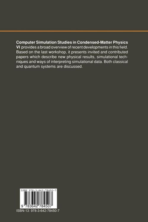 Produktbild: Computer Simulation Studies in Condensed-Matter Physics VI