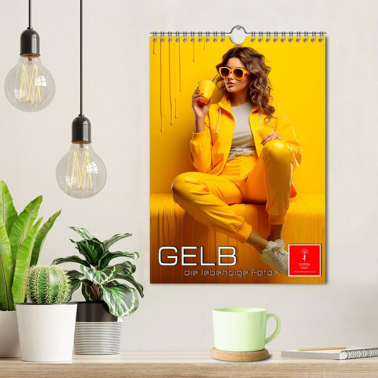 Produktbild: Gelb, die lebendige Farbe (Wandkalender 2026 DIN A4 hoch), CALVENDO Monatskalender
