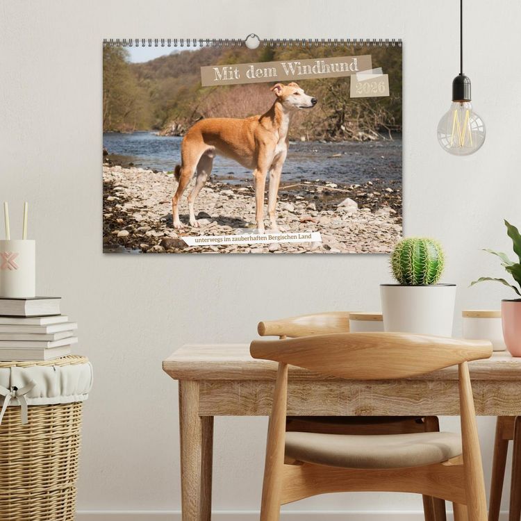 Produktbild: Mit dem Windhund unterwegs im zauberhaften Bergischen Land (Wandkalender 2026 DIN A3 quer), CALVENDO Monatskalender