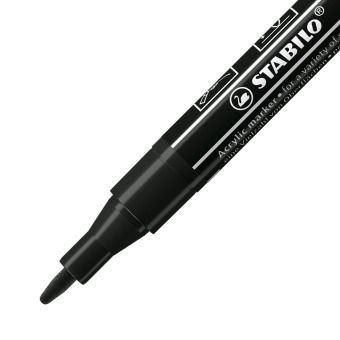 Produktbild: STABILO Acrylmarker, FREE Acrylic T100, Strichbreite 1-2 mm, schwarz