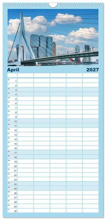Produktbild: Familienplaner 2027 - Rotterdam - modern und pulsierend mit 5 Spalten (Wandkalender, 21 x 45 cm) CALVENDO
