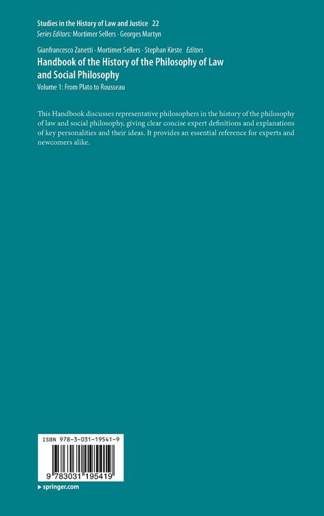 Produktbild: Handbook of the History of the Philosophy of Law and Social Philosophy