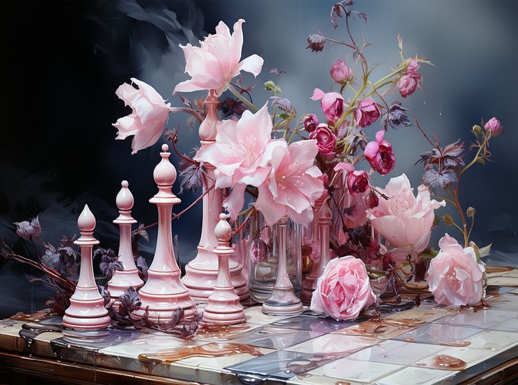 Produktbild: CALVENDO Puzzle Schach in rose | 2000 Teile Lege-Gr&ouml;&szlig;e 90x67cm Foto-Puzzle f&uuml;r gl&uuml;ckliche Stunden