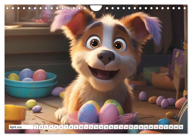 Produktbild: Lustige Comic Hunde (Wandkalender 2026 DIN A4 quer), CALVENDO Monatskalender