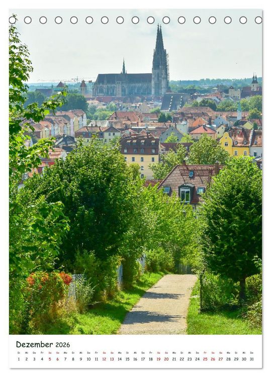 Produktbild: Regensburg G&auml;rten und Stadtparks (Tischkalender 2026 DIN A5 hoch), CALVENDO Monatskalender