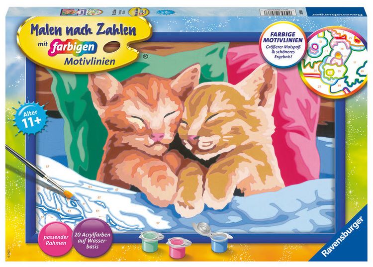 Produktbild: CreArt, Malen nach Zahlen Kinder - Verschmuste K&auml;tzchen