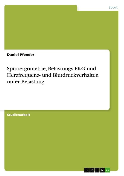 Produktbild: Spiroergometrie, Belastungs-EKG und Herzfrequenz- und Blutdruckverhalten unter Belastung