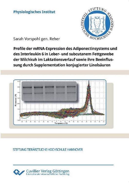 Produktbild: Profile der mRNA-Expression des Adiponectinsystems und des Interleukin 6 in Leber- und subcutanem Fettgewebe der Milchkuh im Laktationsverlauf sowie i
