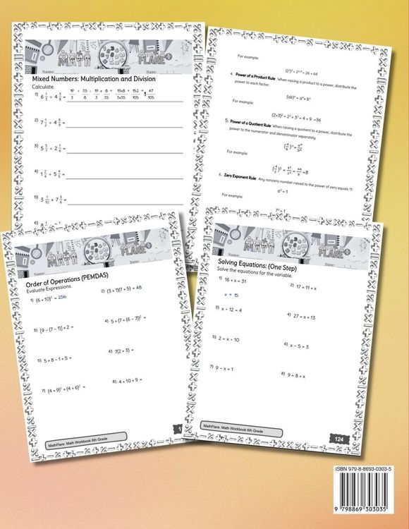 Produktbild: MathFlare - Math Workbook 6th Grade