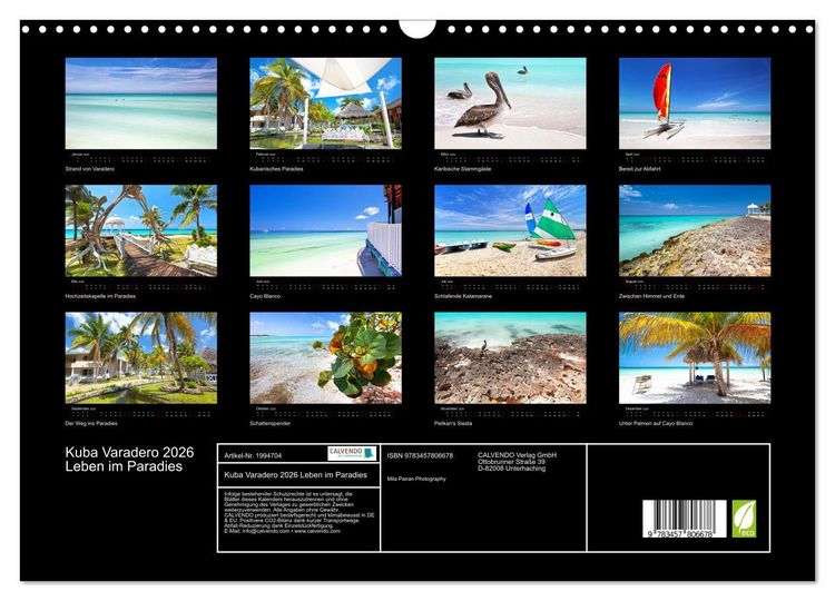 Produktbild: Kuba Varadero 2026 Leben im Paradies (Wandkalender 2026 DIN A3 quer), CALVENDO Monatskalender