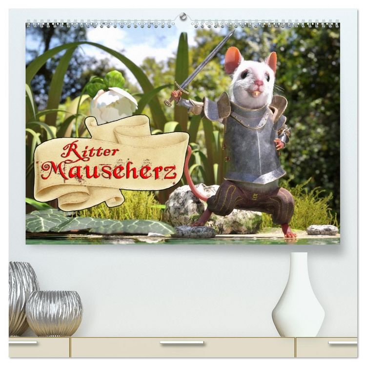 Produktbild: Ritter Mauseherz (hochwertiger Premium Wandkalender 2026 DIN A2 quer), Kunstdruck in Hochglanz