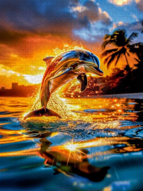 Produktbild: CALVENDO Puzzle Keine Sorge, ich hab die Flosse im Griff | 1000 Teile Lege-Gr&ouml;&szlig;e 64x48cm Foto-Puzzle f&uuml;r gl&uuml;ckliche Stunden