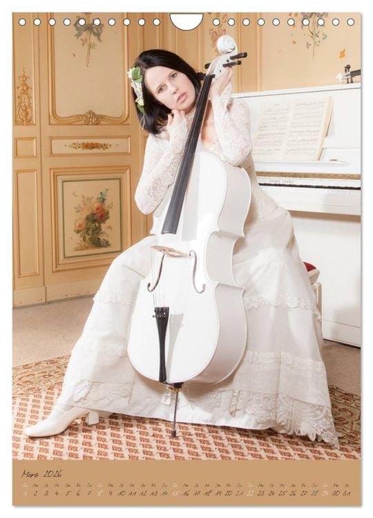 Produktbild: Wei&szlig;es Cello auf Reisen (Wandkalender 2026 DIN A4 hoch), CALVENDO Monatskalender