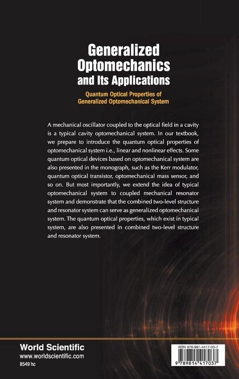Produktbild: Generalized Optomechanics and Its Applications