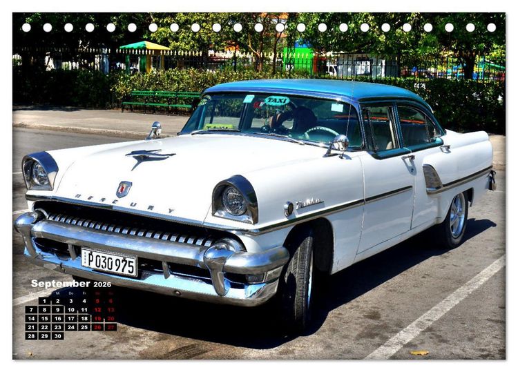 Produktbild: Ganz in Wei&szlig; - Elegante Oldtimer der F&uuml;nfziger Jahre (Tischkalender 2026 DIN A5 quer), CALVENDO Monatskalender