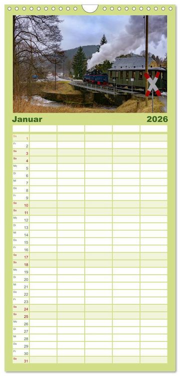 Produktbild: Familienplaner 2026 - Dampf im Pressnitztal mit 5 Spalten (Wandkalender, 21 x 45 cm) CALVENDO