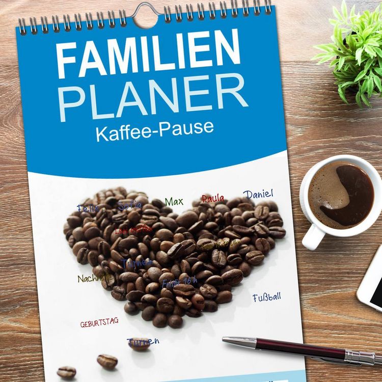 Produktbild: Familienplaner 2026 - Kaffee-Pause Terminkalender mit 5 Spalten (Wandkalender, 21 x 45 cm) CALVENDO
