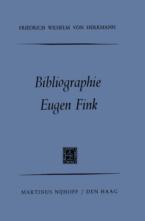 Produktbild: Bibliographie Eugen Fink