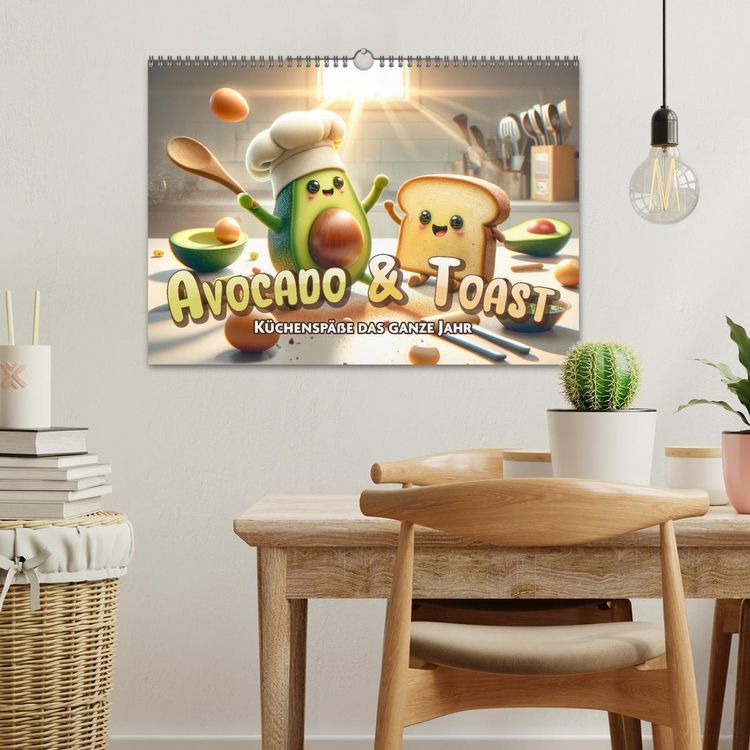 Produktbild: Avocado & Toast - K&uuml;chensp&auml;&szlig;e das ganze Jahr (Wandkalender 2026 DIN A3 quer), CALVENDO Monatskalender